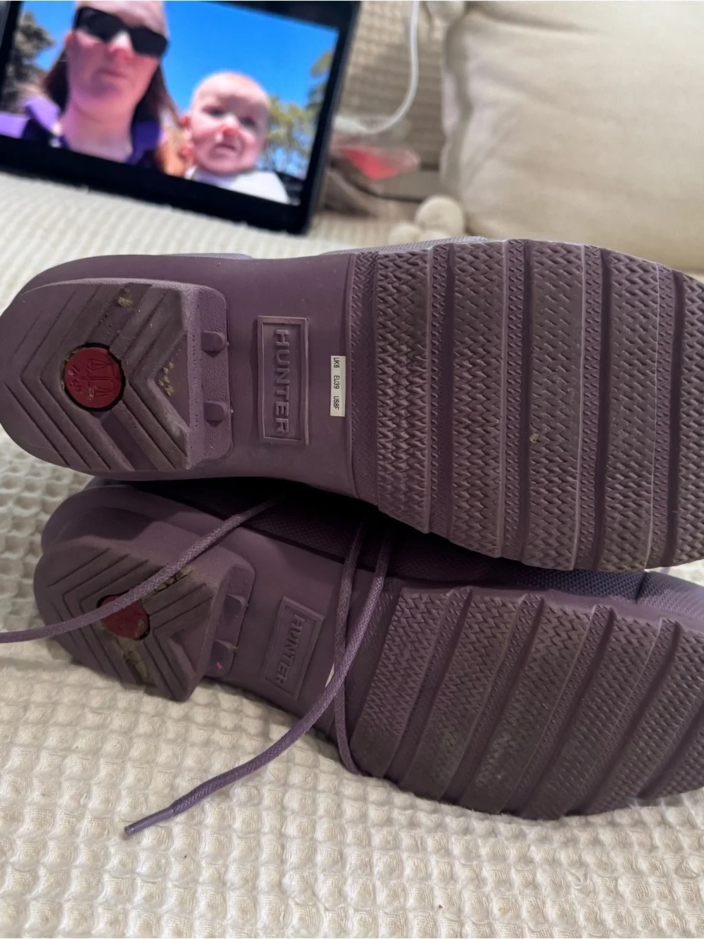 Hunter Lilac Lace-Up Rain Boots